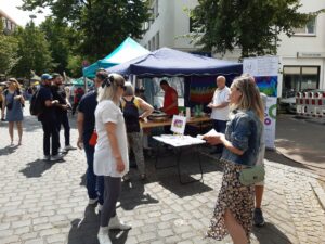 Infostand der LAGS mit Anadolu e.V. auf dem Waller Stadtteilfest am 26. Juni 2022