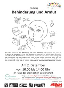 Plakat zum Fachtag "Behinderung und Armut"