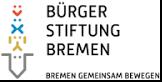 Logo der Bürgerstiftung Bremen mit Strichfiguren von Esel (Farbe Grau), Hund (Farbe Dunkelgelb), Katze (Farbe Blau) und Hahn (Farbe Rot).